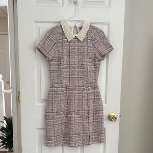 Miami Tweed Dress with Pearl Collar